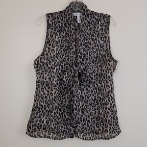 Ambiance Apparel Animal Print Sleeveless Top - M